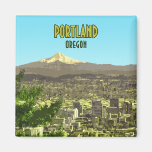 Aimant Portland Oregon Centre-ville Mt. Hood Vintage