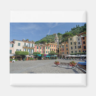 Aimant Portofino, Italie. Carré du village de Portofino