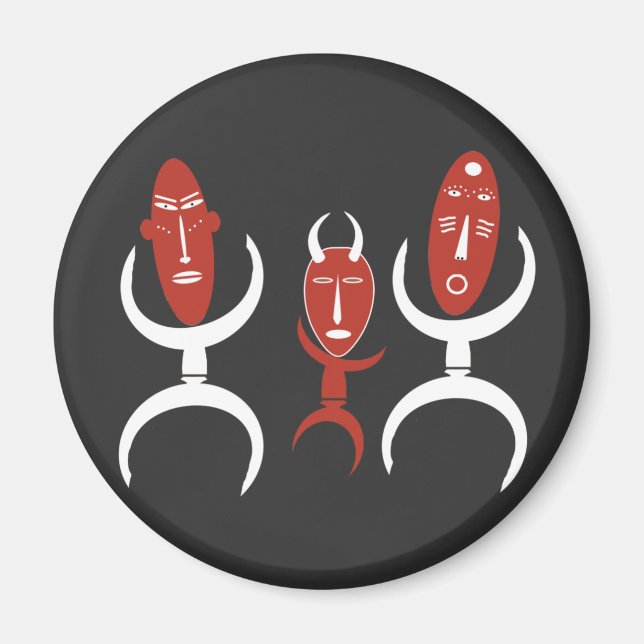 Aimant portrait abstrait africain (Devant)