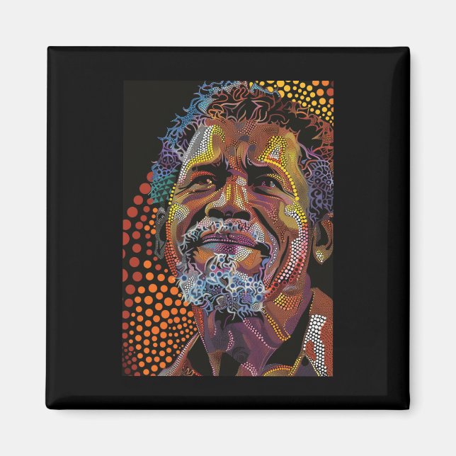 Aimant Portrait D'Art Dot Autochtone Australien (Devant)
