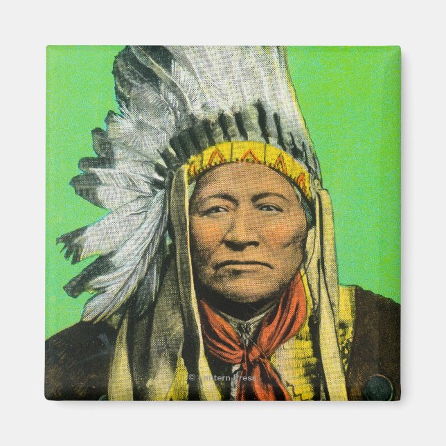 Aimant Portrait de chef Washakie (Devant)