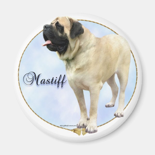 Aimant Portrait de Fawn Mastiff (Devant)