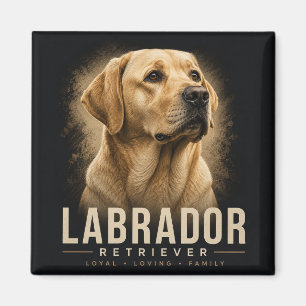 Aimant Portrait de Labrador Retriever Chien de Famille Lo