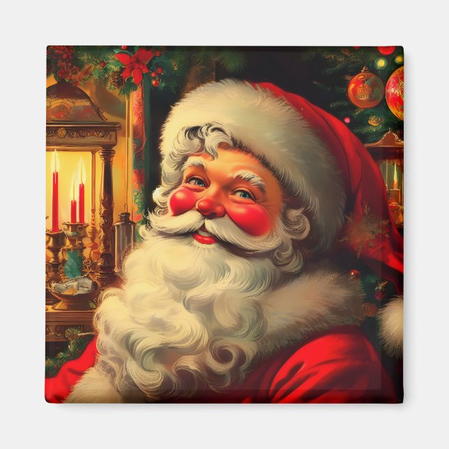 Aimant Portrait de Noël du Père Noël (Devant)