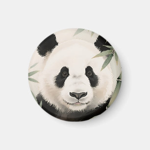 Aimant Portrait de Panda Géant en Bambou