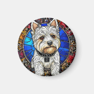 Aimant Portrait de Terrier Blanc Chien