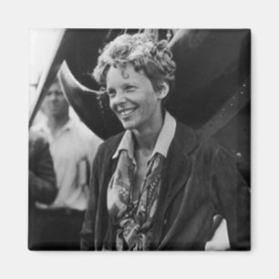 Aimant Portrait photo Vintage d'Amelia Earhart