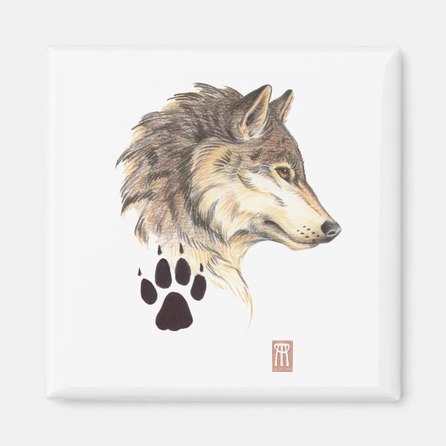 Aimant Portrait Wolf (Devant)