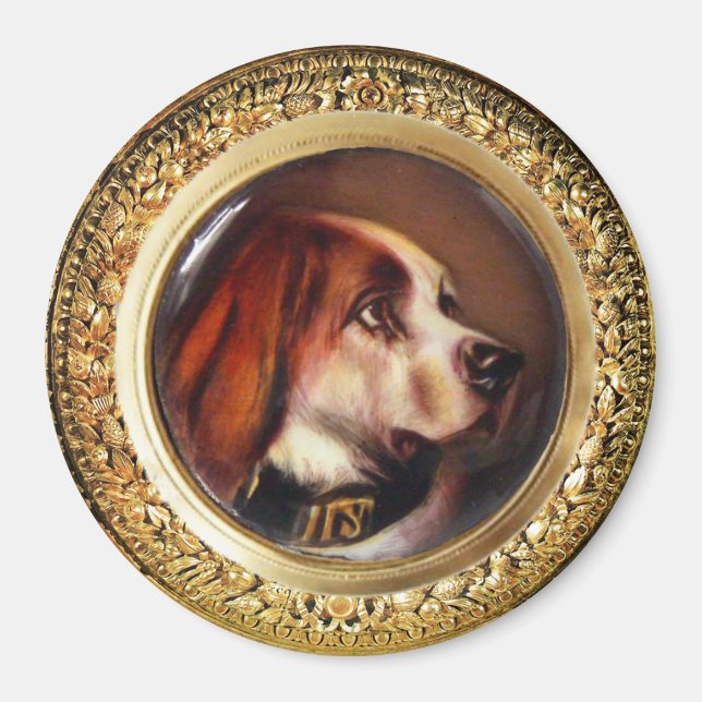 Aimant PORTRAITS DE CHIEN MINIATURE Bloodhound (Devant)
