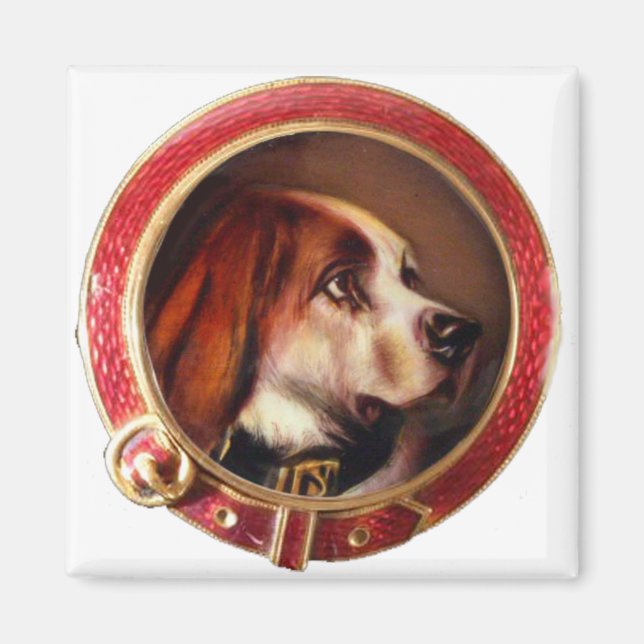 Aimant PORTRAITS DE CHIEN MINIATURE Bloodhound (Devant)