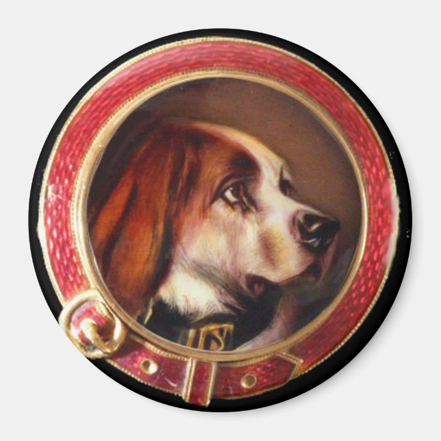 Aimant PORTRAITS DE CHIEN MINIATURE Bloodhound (Devant)