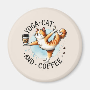 Aimant Pose de Yoga de chat - Yoga Chat et Café
