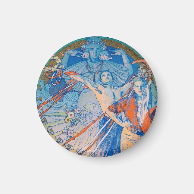 Aimant Poster d'Alphonse Mucha pour le Sokol Festival (19 (Devant)