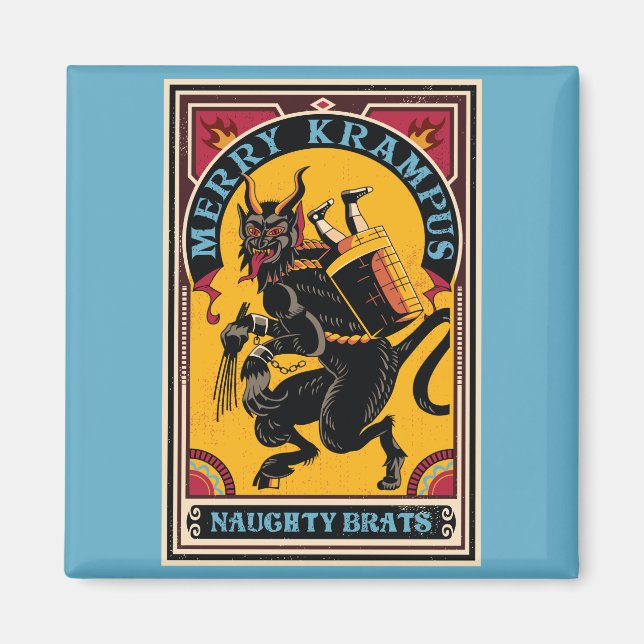 Aimant Poster de cirque Xmas Merry Krampus Naughty Brats (Devant)