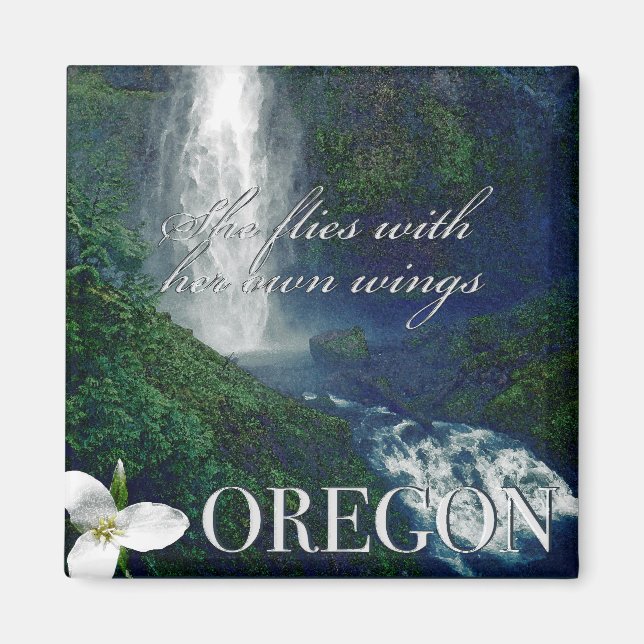 Aimant Poster de la cascade de l'Oregon (Devant)