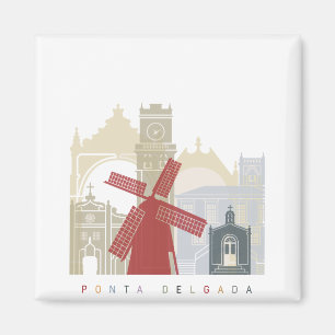 Aimant Poster de la ligne d'horizon de Ponta Delgada