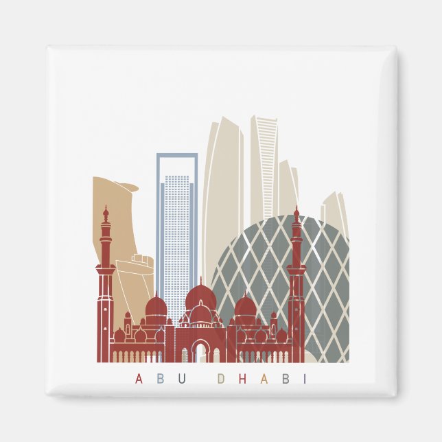 Aimant Poster de la silhouette Abu Dhabi V2 (Devant)