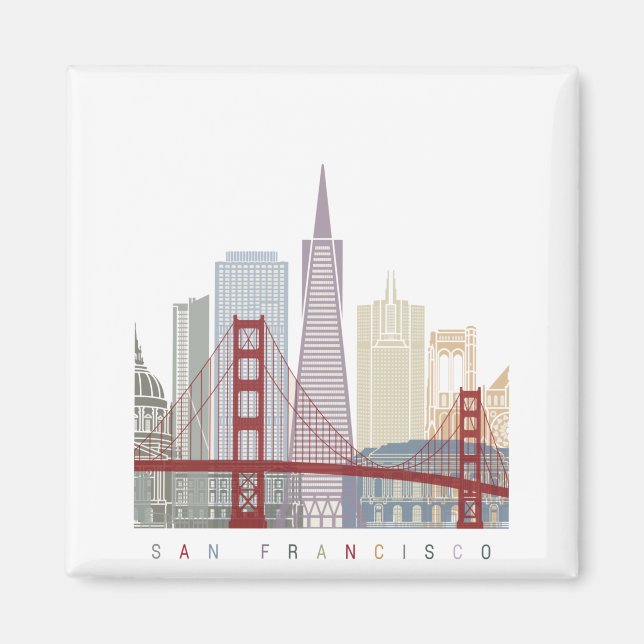 Aimant Poster de la skyline San Francisco v2 (Devant)
