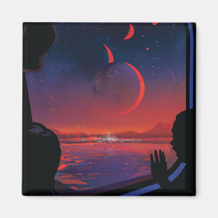 Aimant Poster de l'espace rétro - Les spectateurs observe