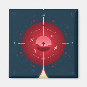 Aimant Poster de l'horloge atomique Deep Space, version r