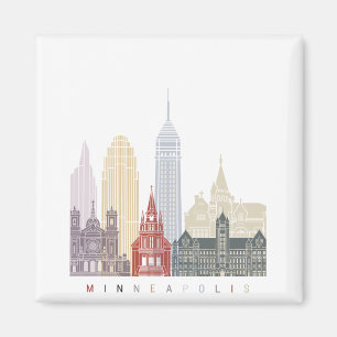 Aimant Poster de Minneapolis V2