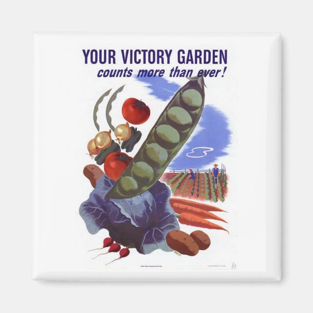 Aimant Poster de propagande du Jardin Victoire 2ÈME GUERR (Devant)