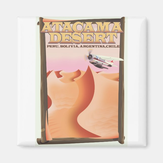 Aimant Poster de voyage Atacama Desert Adventure. (Devant)
