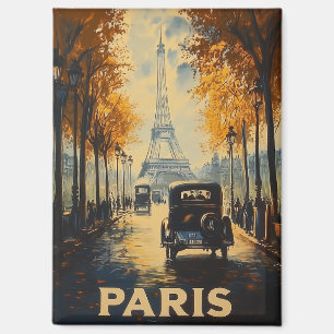 Aimant Poster de voyage Paris des années 1930 vintage Tou