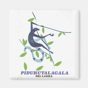 Aimant Poster de voyage Pidurutalagala Sri Lanka.