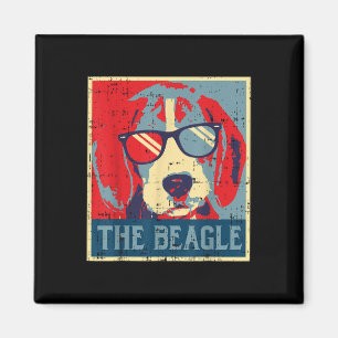 Aimant Poster du Beagle Obama Animal Vintage Hound D