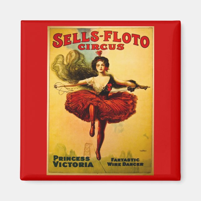Aimant Poster du Cirque vintage Sells-Floto (Devant)