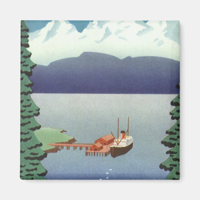 Aimant Poster Vintage voyage, Paysage Pittoresque de l'Al (Devant)