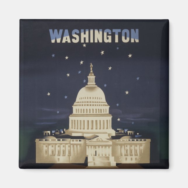 Aimant Poster Vintage voyage pour American Airlines (Devant)