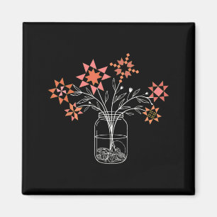 Aimant Pot de fleurs patchwork Blague Block de quilt fleu