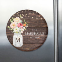 Pot Mason Floral Nom de Famille Rustique