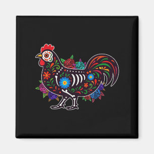 Aimant Poulet à sucre Dia De Muertos Halloween Jour O