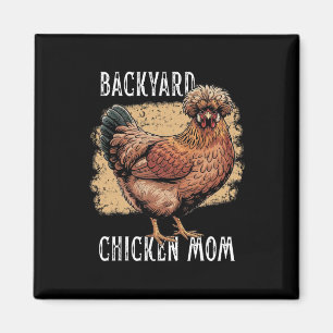 Aimant Poulet de basse-cour Maman polonaise Design vintag