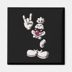 Aimant Poulet de dessin animé cool Signe de la main Rock