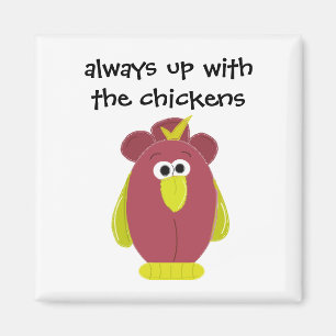 Aimant Poulet de dessin animé drôle avec citation