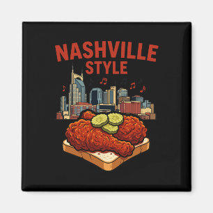 Aimant Poulet Frit Épicé de Style Nashville et Music City