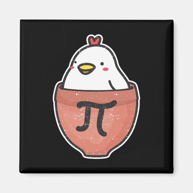 Aimant Poulet Pot Pi Day Funny Math Enseignant Mathématiq (Devant)