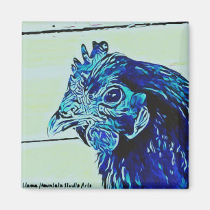 Aimant Poulet stylisé n° 1 violet
