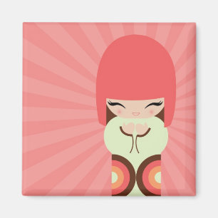 Aimant poupée de kokeshi