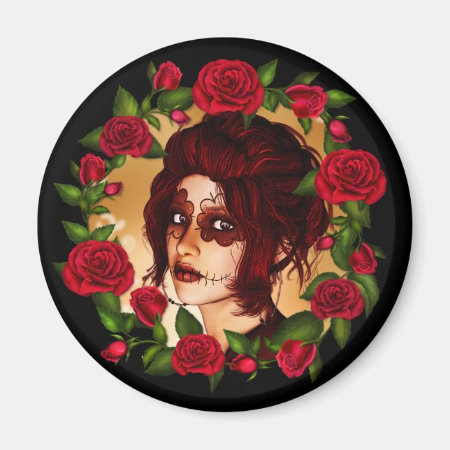 Aimant Poupée de sucre Red Roses (Devant)