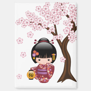 Aimant Poupée Sakura Kokeshi - jolie fille japonaise Geis