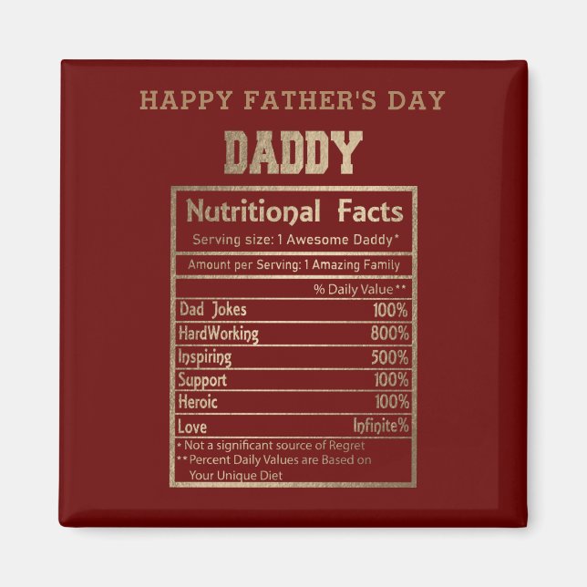 aimant pour la fête des pères faits nutritionnels  (Devant)