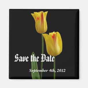 Aimant pour mariage 'Sauver la date'. Fleurs de tu