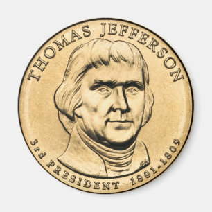 Aimant pour pièce de 1 $ à l'effigie de Thomas Jef