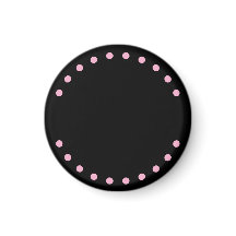 Aimant pour réfrigérateur Perles (Noir et Rose)