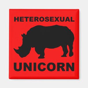 Aimant pour réfrigérateur Rhinocéros Licorne hétér